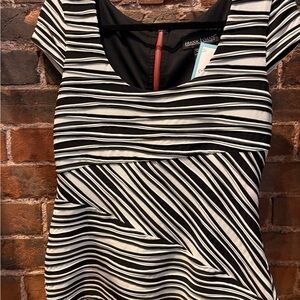 Frank Lyman Black and White Striped Women's Top
